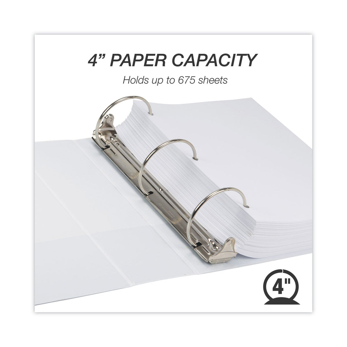 Samsill Earth's Choice Biobased Round Ring View Binder, 3 Rings, 4" Capacity, 11 x 8.5, White
