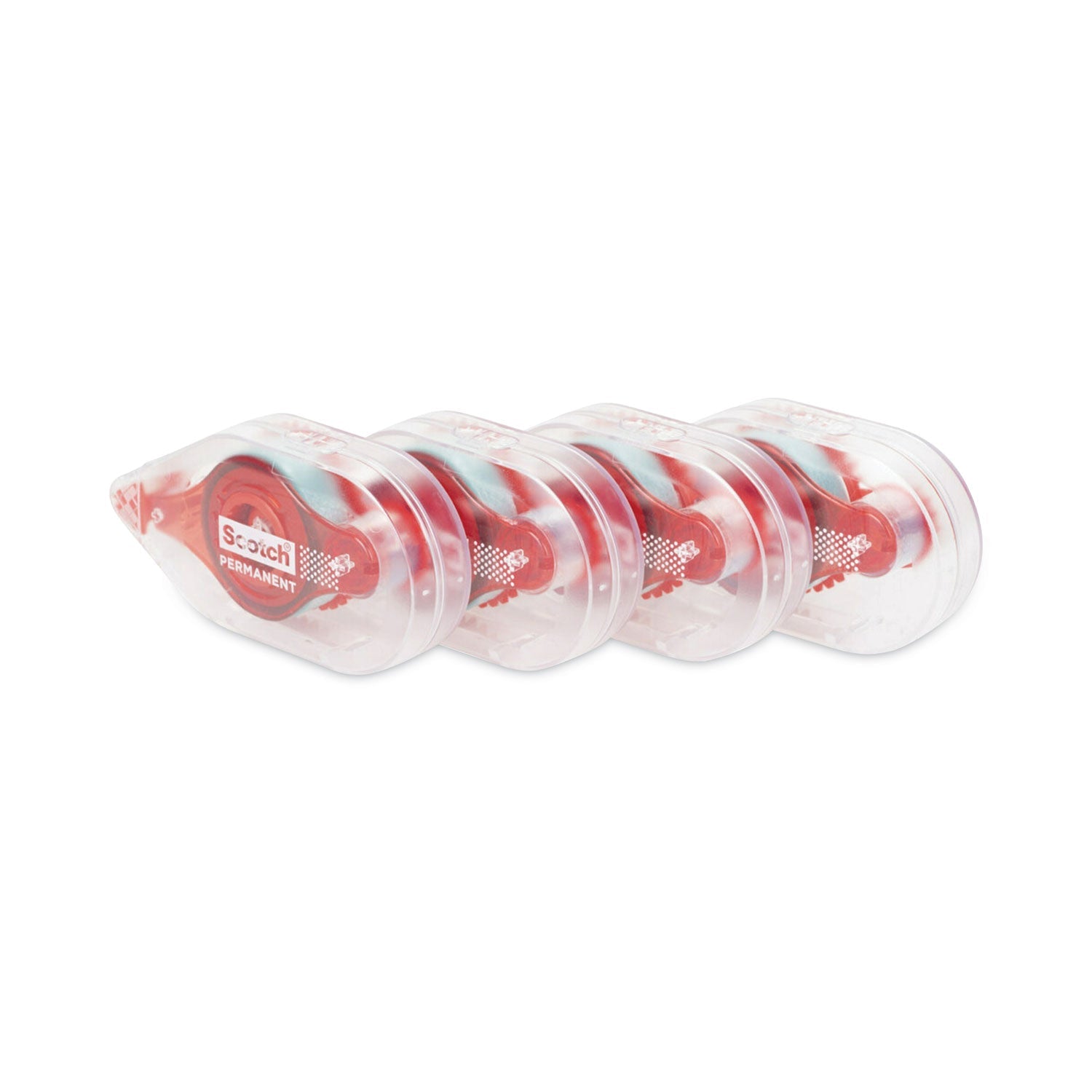 Scotch Tape Runner, 0.31" x 49 ft, Dries Clear, 4/Pack