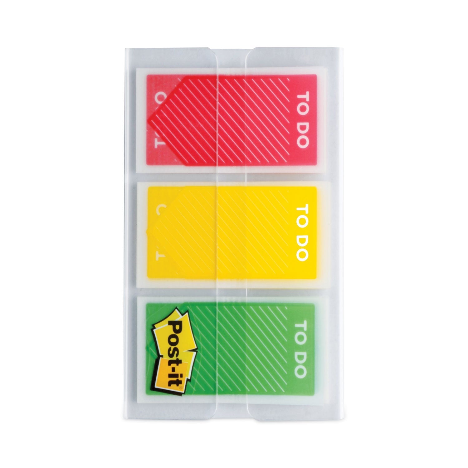Post-it Arrow Message 1" Prioritization Page Flags, "TO DO", Red/Yellow/Green, 20 Flags/Dispenser, 3 Dispensers/Pack