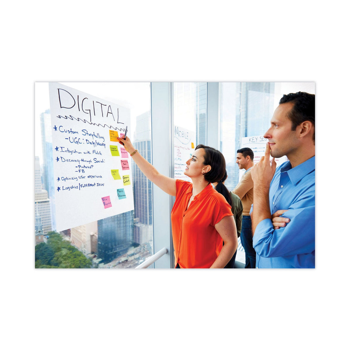 Post-it Self-Stick Wall Pad, Unruled, 20 x 23, White, 20 Sheets/Pad, 2 Pads/Pack, 2 Packs/Carton