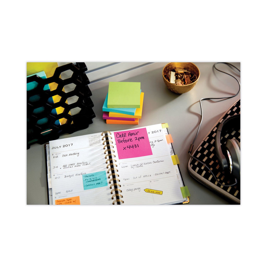 Post-it Original Pads in Poptimistic Collection Colors, 1.38" x 1.88", 100 Sheets/Pad, 12 Pads/Pack