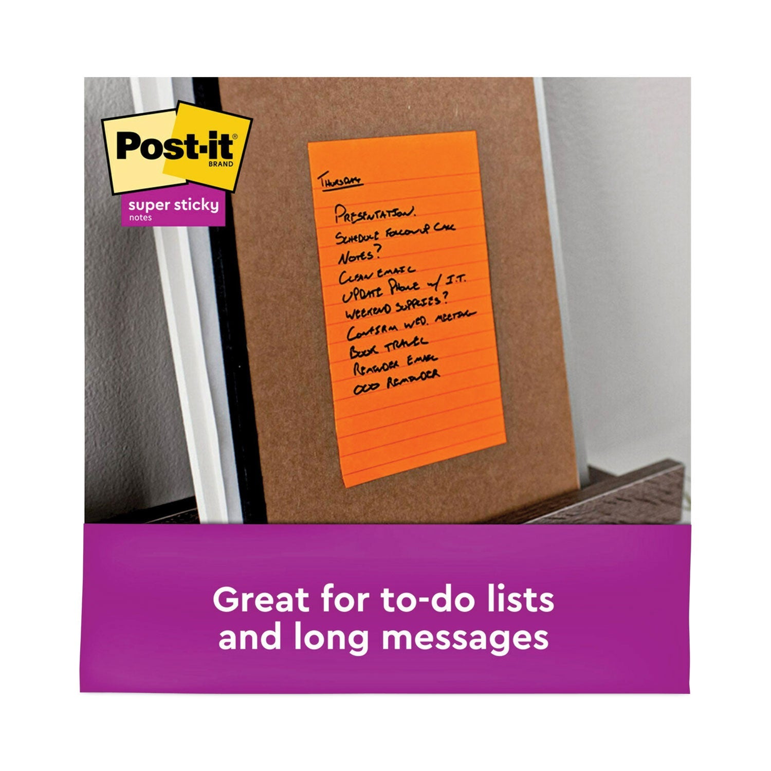 Post-it Pads in Energy Boost Collection Colors, Note Ruled, 5" x 8", 45 Sheets/Pad, 4 Pads/Pack