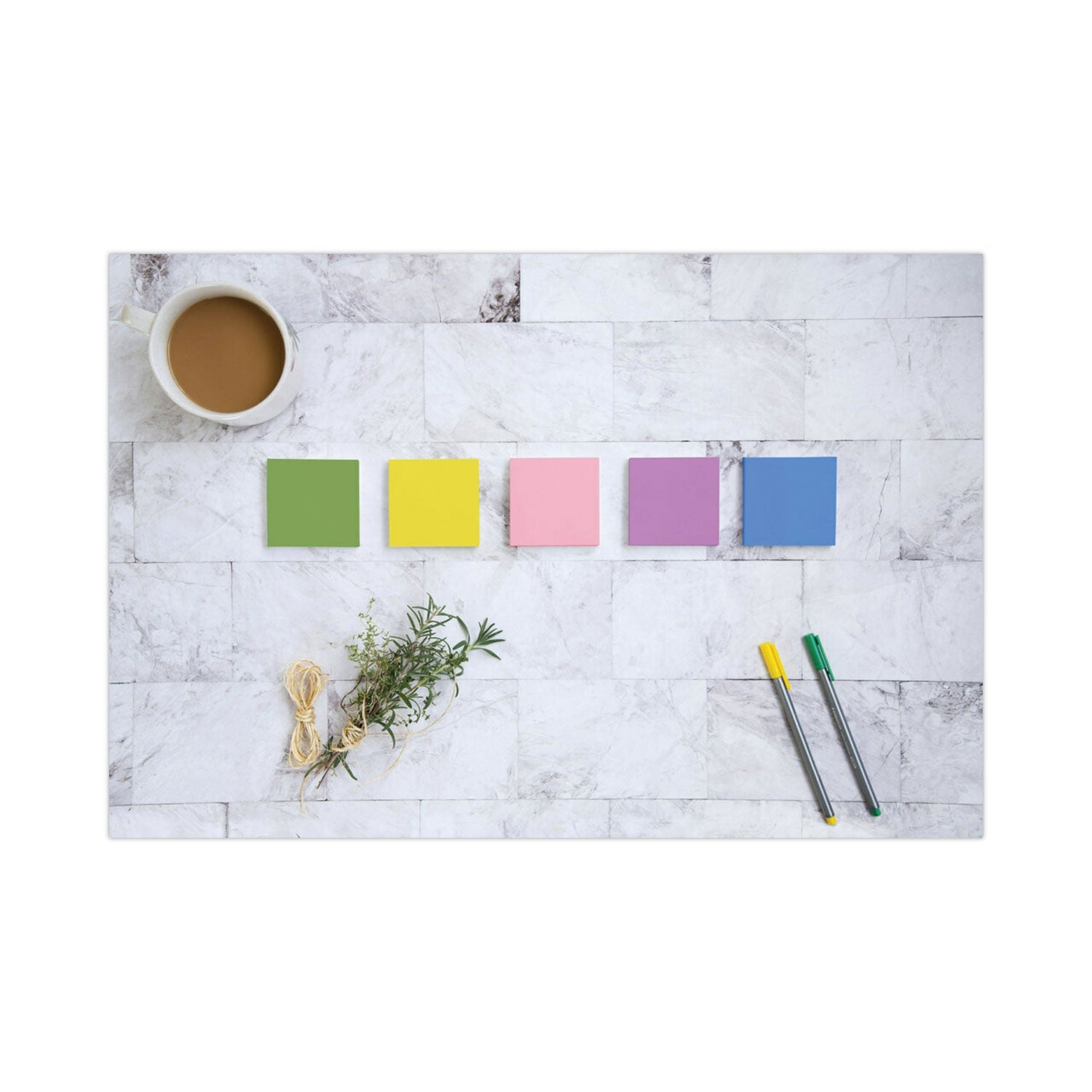 Post-it Original Pads in Floral Fantasy Collection Colors, 3" x 3", 100 Sheets/Pad, 5 Pads/Pack