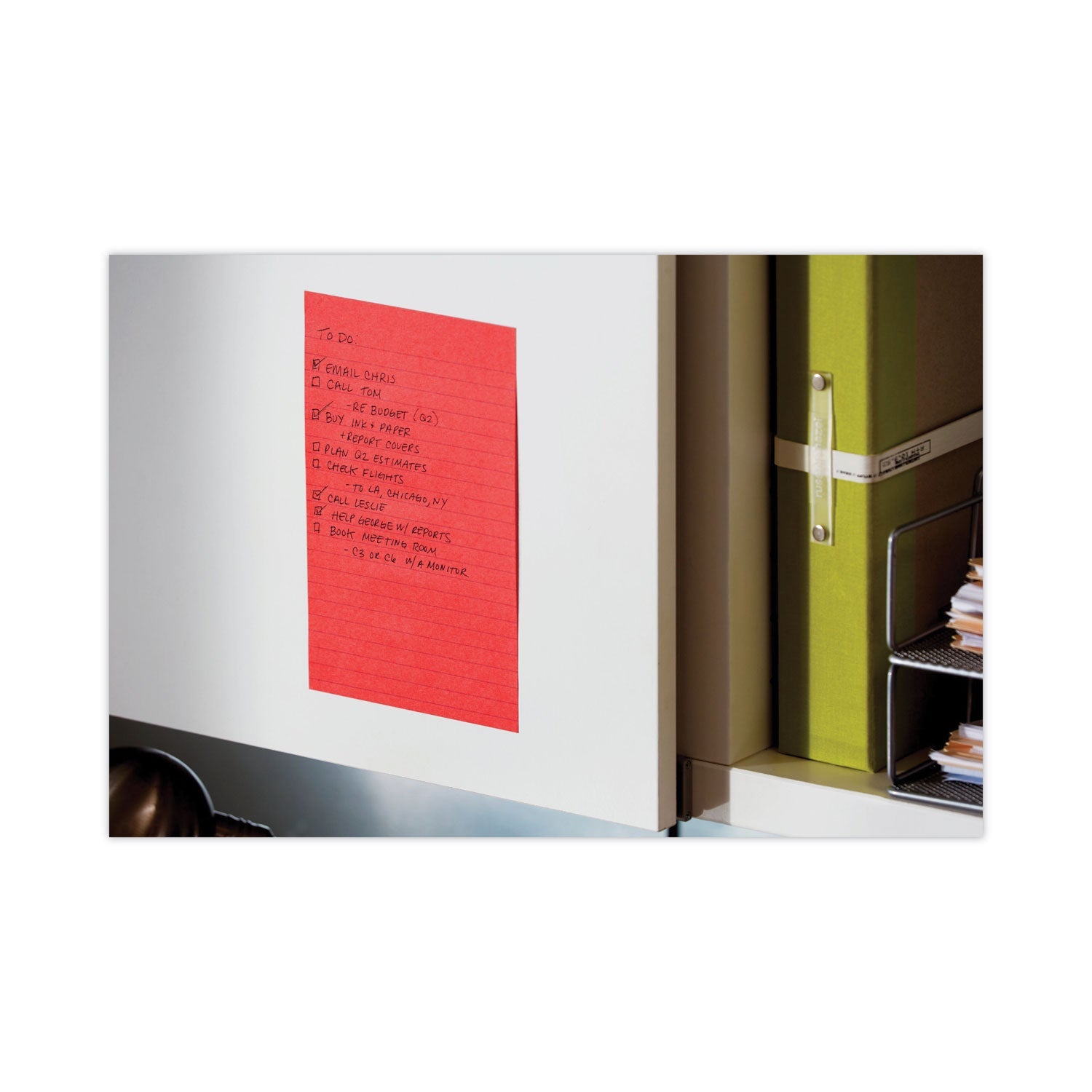 Post-it Pads in Playful Primary Collection Colors, Note Ruled, 4" x 6", 90 Sheets/Pad, 3 Pads/Pack