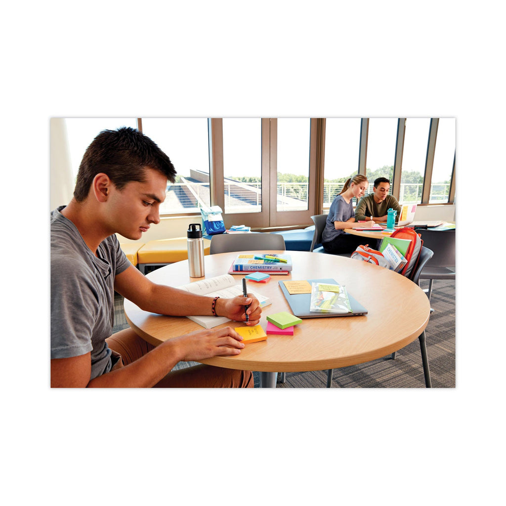 Post-it Pads in Supernova Neon Collection Colors, Note Ruled, 4" x 6", 90 Sheets/Pad, 3 Pads/Pack