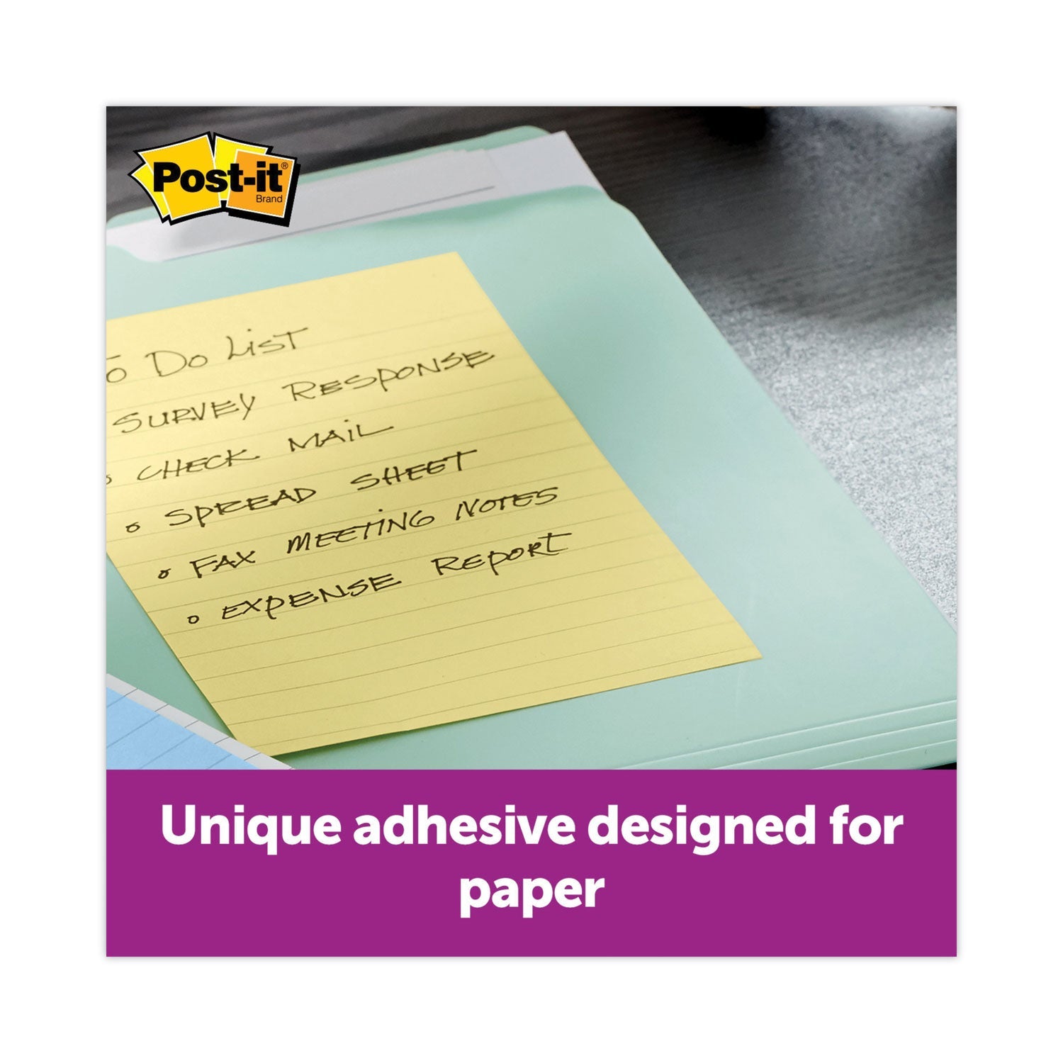 Post-it Pads in Canary Yellow, Note Ruled, 4" x 6", 90 Sheets/Pad, 5 Pads/Pack
