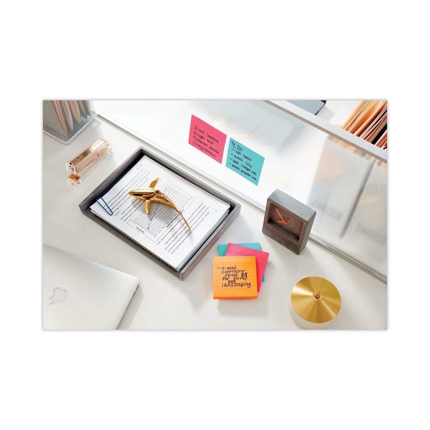 Post-it Pads in Supernova Neon Collection Colors, Note Ruled, 4" x 4", 90 Sheets/Pad, 6 Pads/Pack