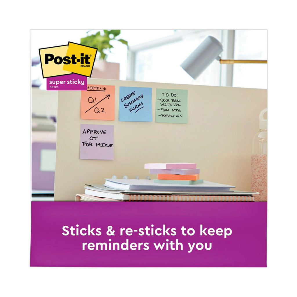 Post-it Recycled Notes in Wanderlust Pastel Collection Colors, Cabinet Pack, 3" x 3", 70 Sheets/Pad, 24 Pads/Pack