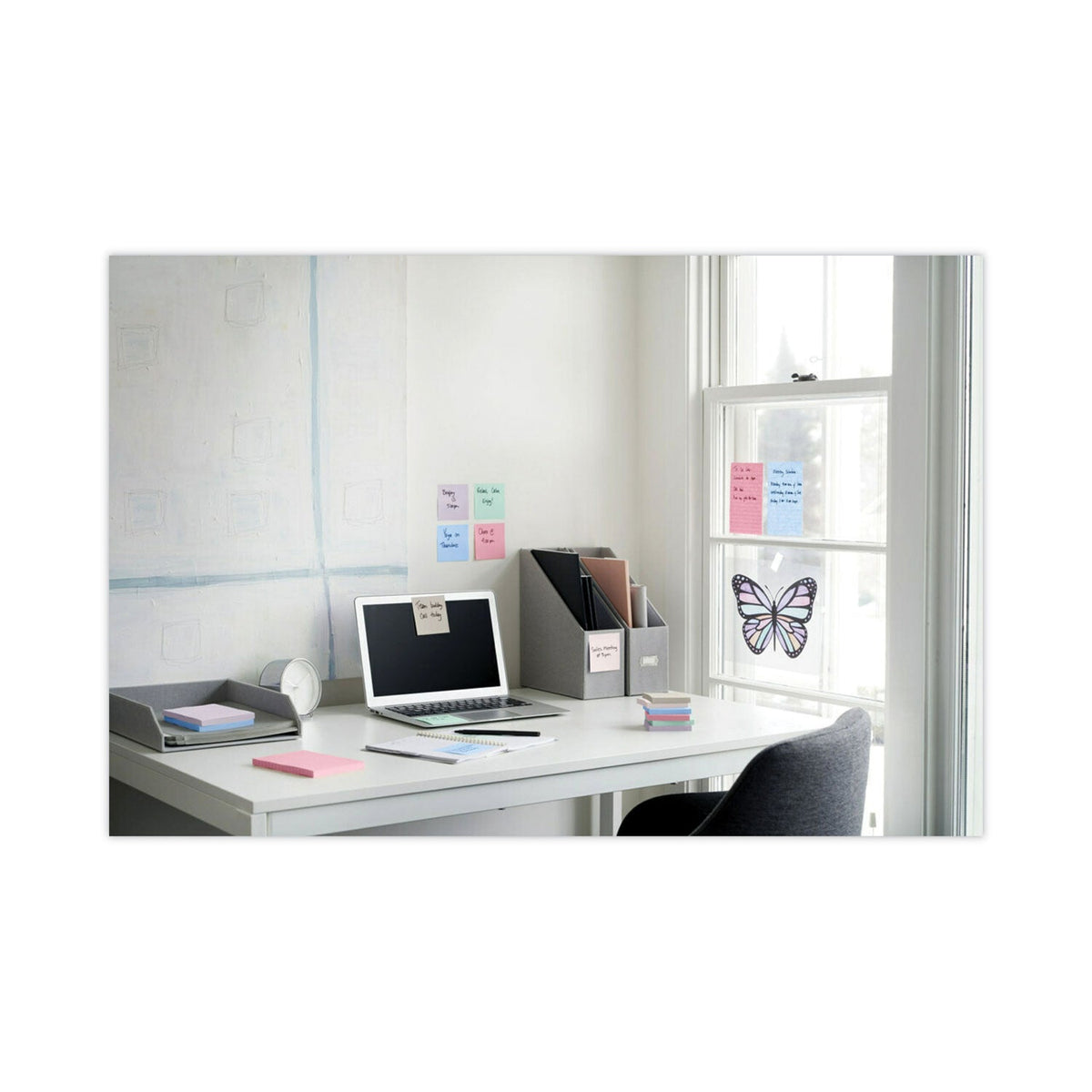 Post-it Recycled Notes in Wanderlust Pastel Collection Colors, Cabinet Pack, 3" x 3", 70 Sheets/Pad, 24 Pads/Pack