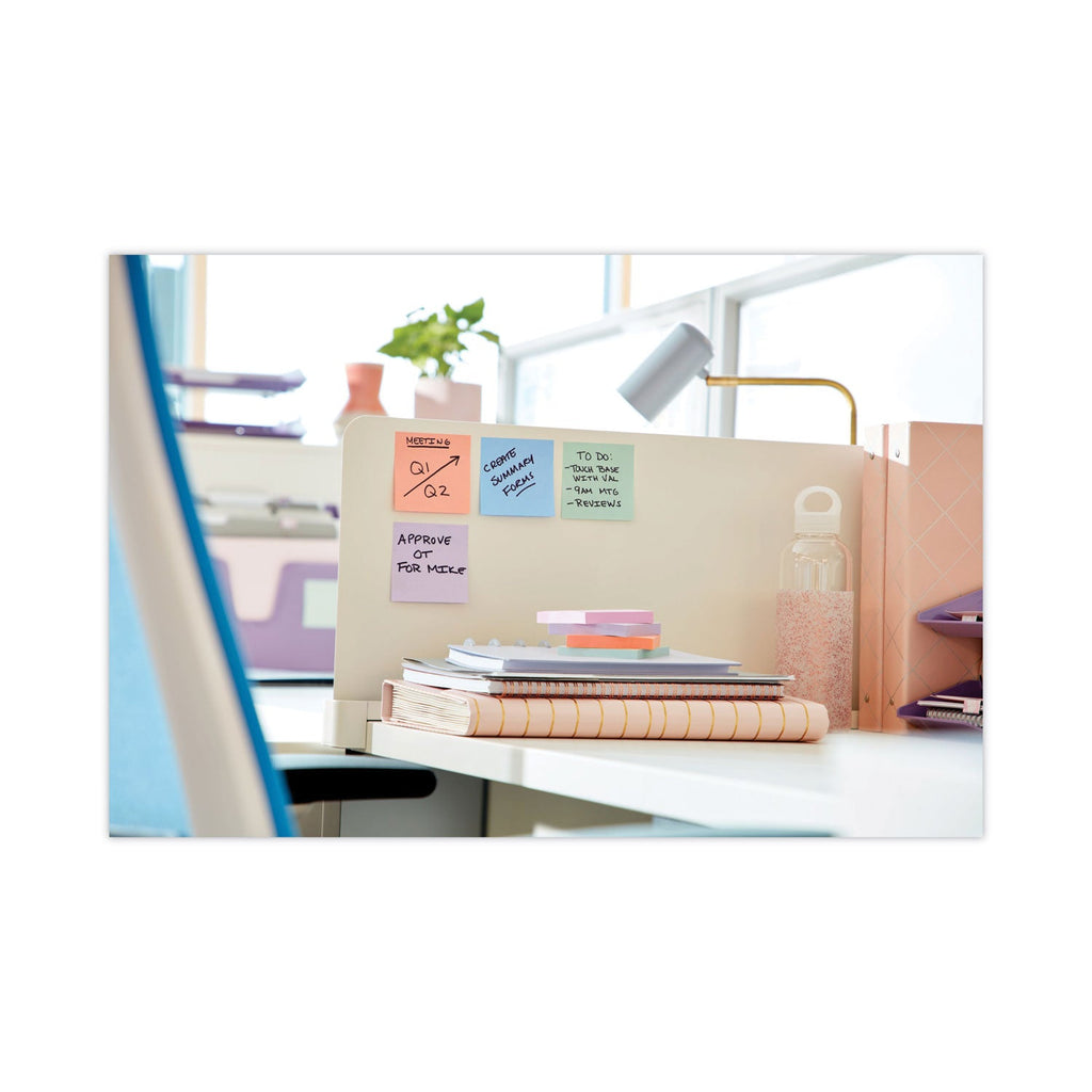 Post-it Recycled Notes in Wanderlust Pastel Collection Colors, Cabinet Pack, 3" x 3", 70 Sheets/Pad, 24 Pads/Pack