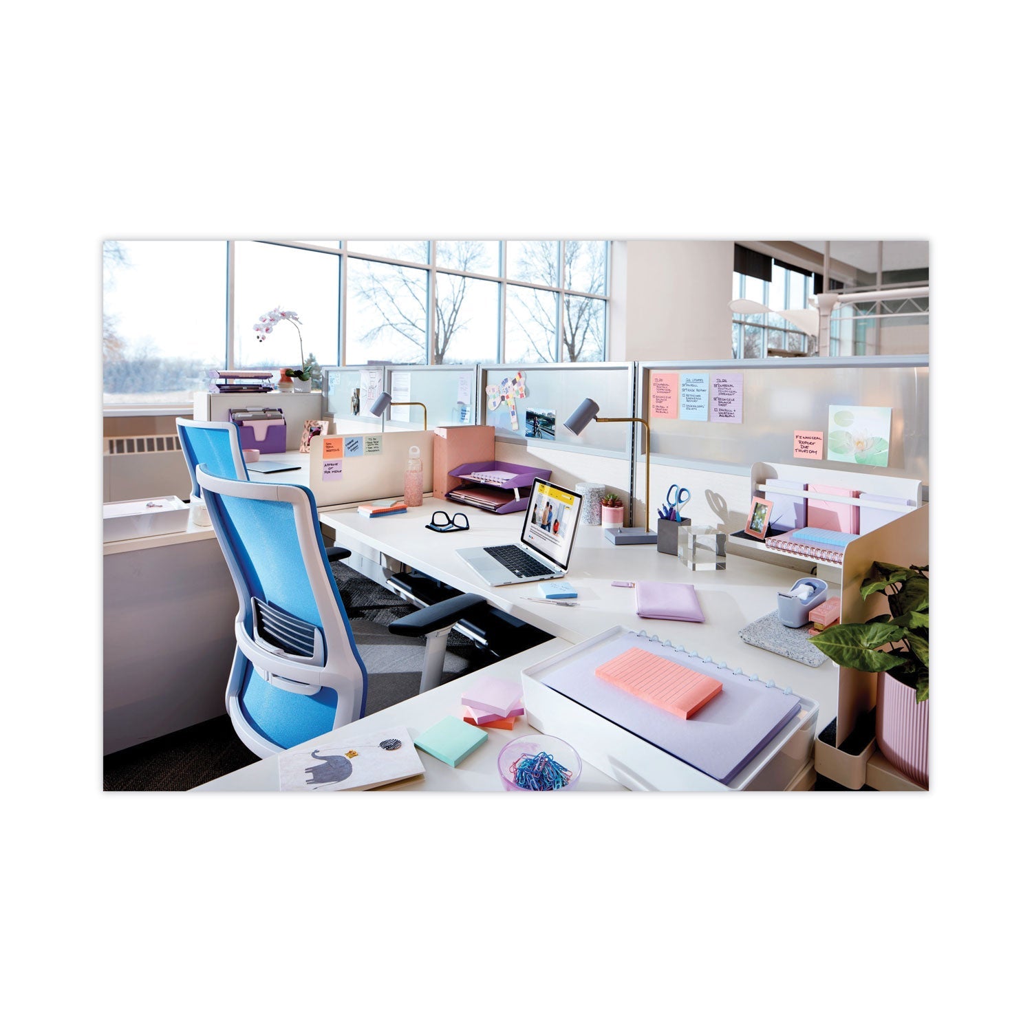 Post-it Recycled Notes in Wanderlust Pastel Collection Colors, Cabinet Pack, 3" x 3", 70 Sheets/Pad, 24 Pads/Pack