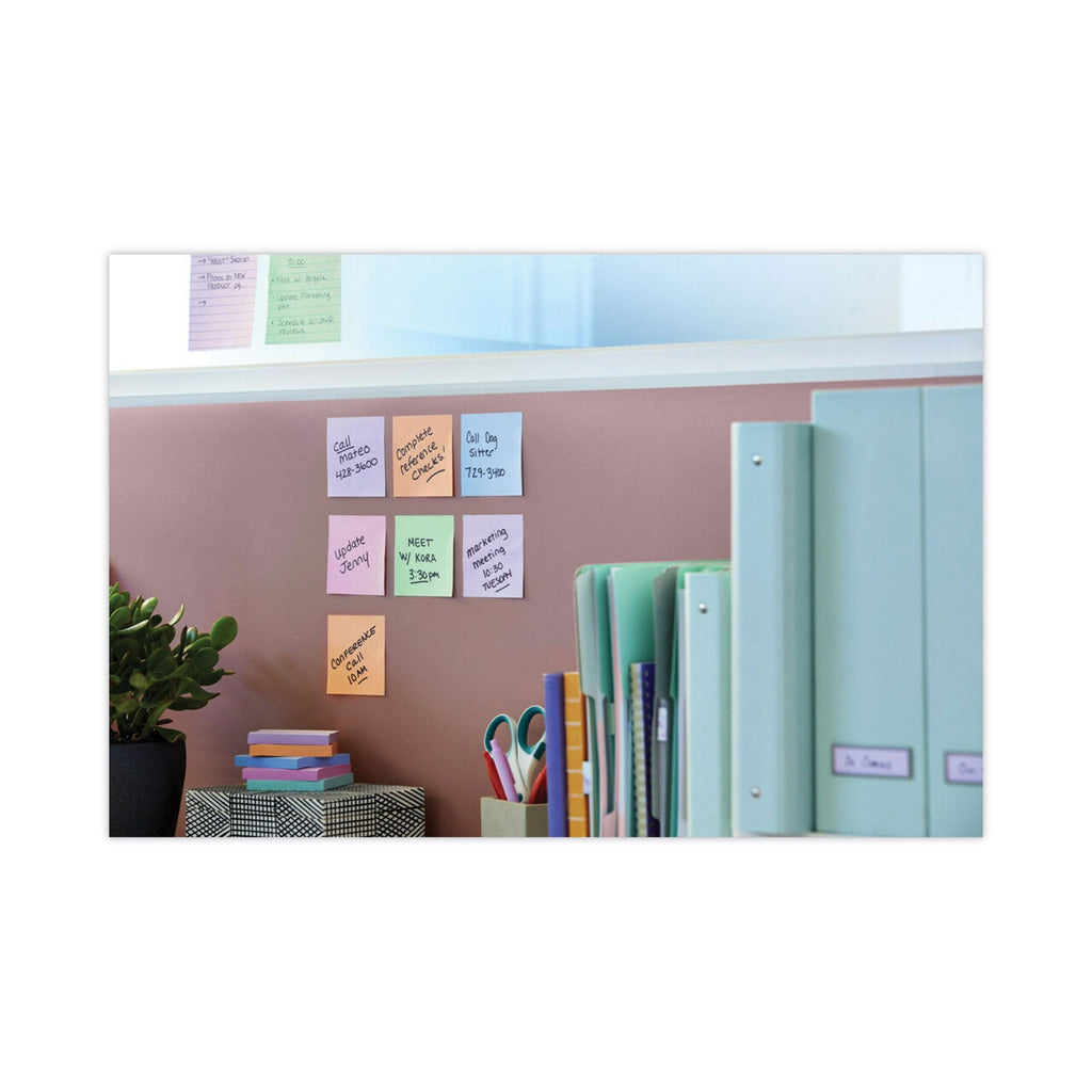 Post-it Recycled Notes in Wanderlust Pastel Collection Colors, Cabinet Pack, 3" x 3", 70 Sheets/Pad, 24 Pads/Pack