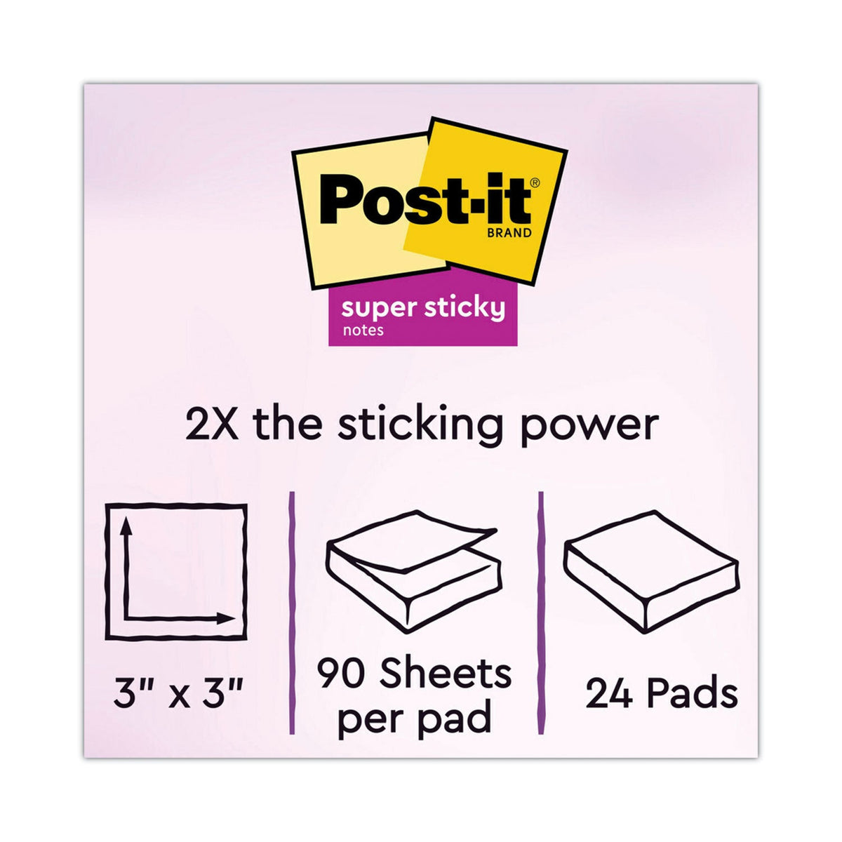 Post-it Pads in Canary Yellow, Cabinet Pack, 3" x 3", 90 Sheets/Pad, 24 Pads/Pack