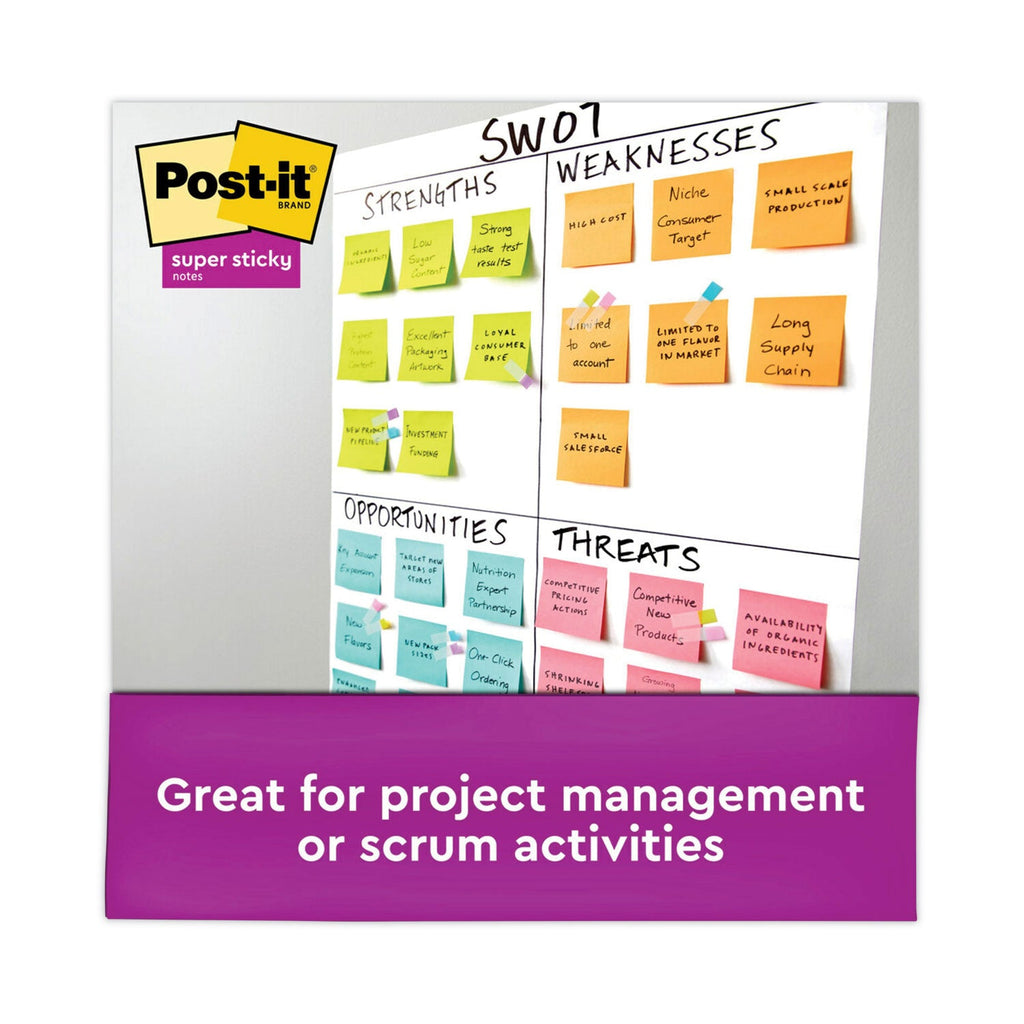 Post-it Pads in Supernova Neon Collection Colors, Cabinet Pack, 3" x 3", 70 Sheets/Pad, 24 Pads/Pack