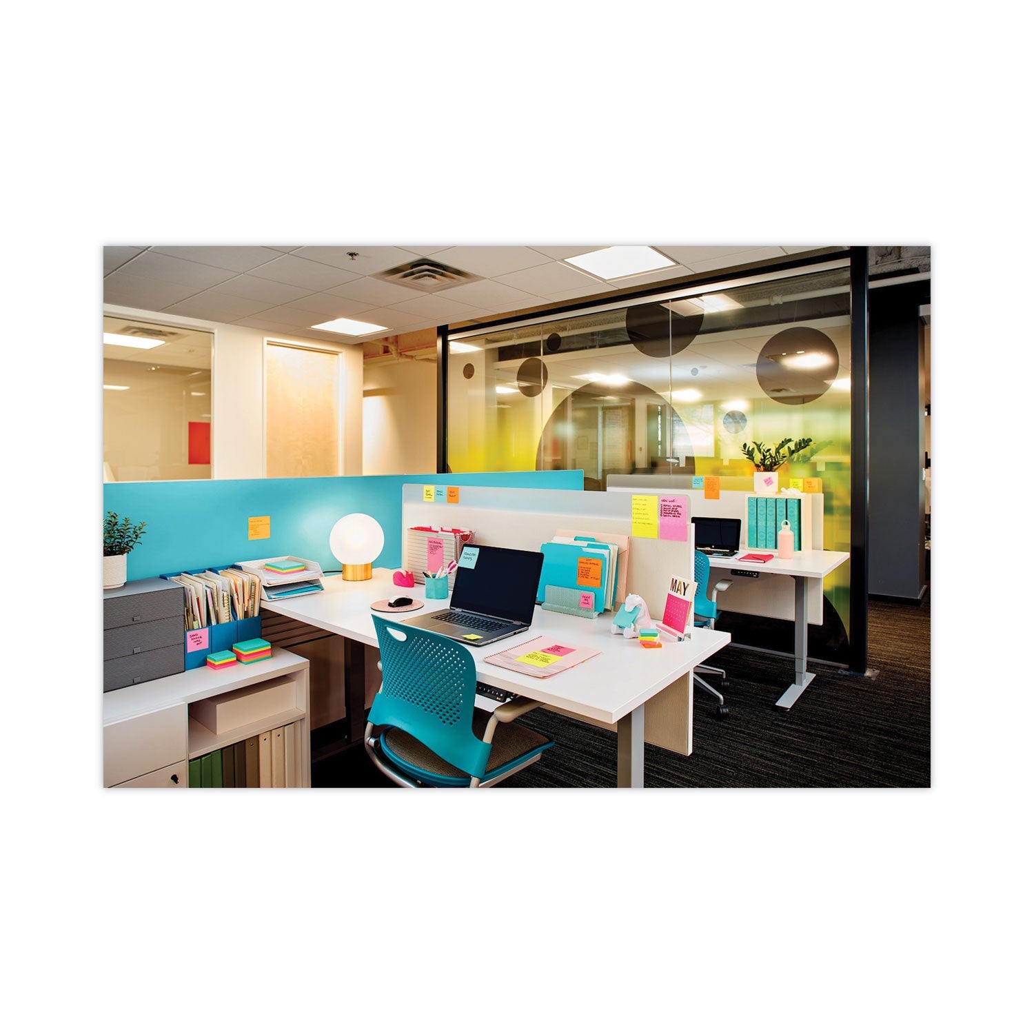 Post-it Pads in Supernova Neon Collection Colors, Cabinet Pack, 3" x 3", 70 Sheets/Pad, 24 Pads/Pack