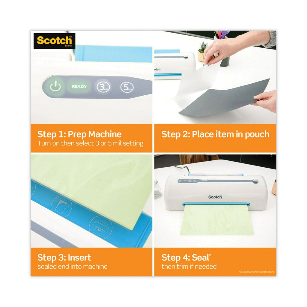 Scotch Refill for LS960 Heat-Free Laminating Machines, 5.4 mil, 8.5" x 90 ft, Gloss Clear