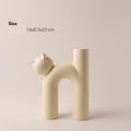 Cute Cat Ceramic Vase — Glazed, 3 Colors, Home Decor