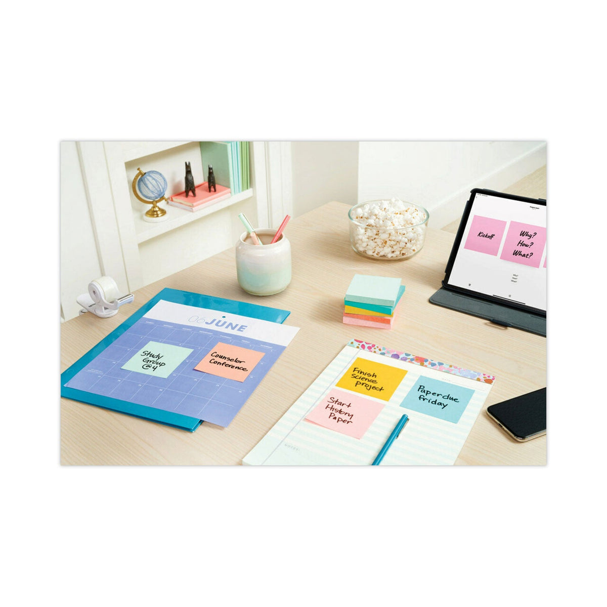 Post-it Original Pop-up Refill Cabinet Pack, 3" x 3", Beachside Cafe Collection Colors, 100 Sheets/Pad, 18 Pads/Pack