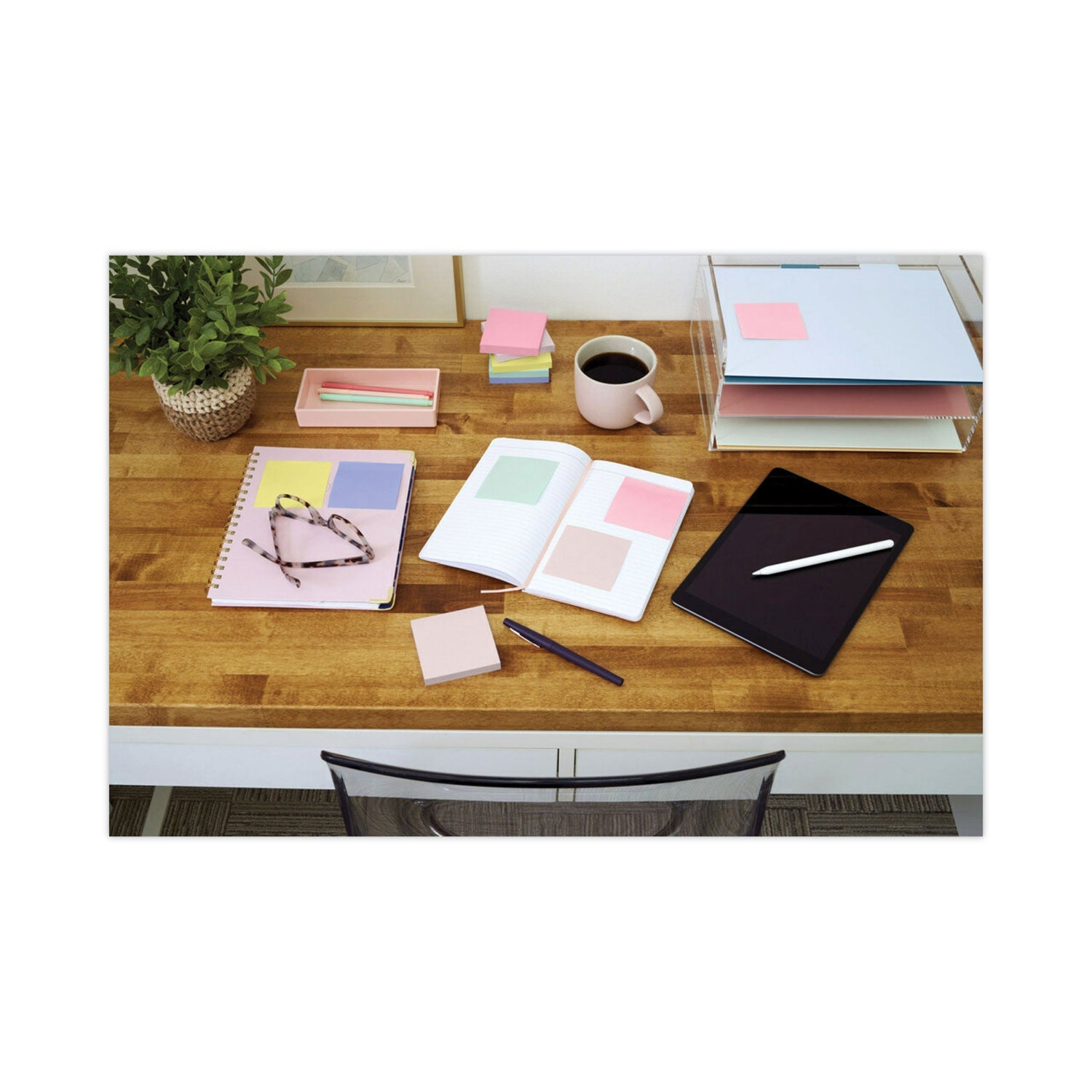 Post-it Original Pop-up Refill Cabinet Pack, 3" x 3", Beachside Cafe Collection Colors, 100 Sheets/Pad, 18 Pads/Pack