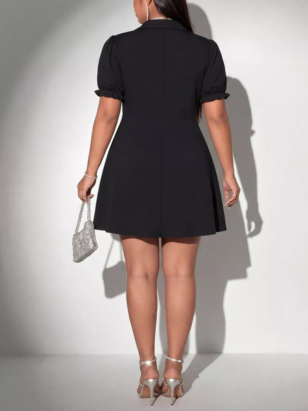Surplice Short Sleeve Mini Dress