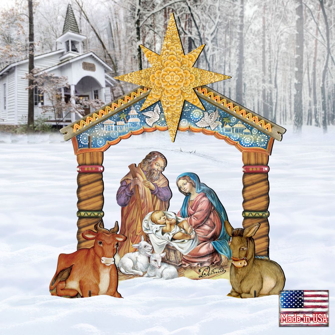 Holy Family Outdoor Nativity Set by G. DeBrekht - Nativity Holiday Decor - 8114030FS
