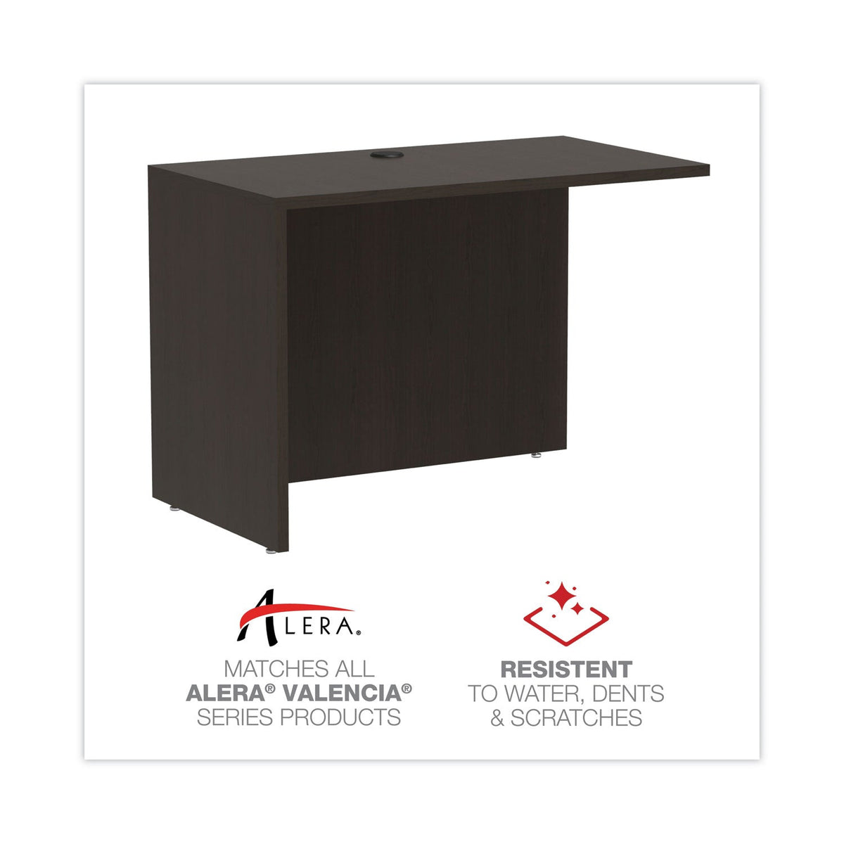 Alera Valencia Series Reversible Return/Bridge Shell, 42w x 23.63d x 29.5, Espresso
