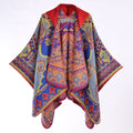 Floral Photography Knitted Hooded Cape