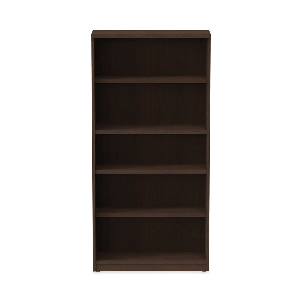 Alera Valencia Series Bookcase, Five-Shelf, 31.75w x 14d x 64.75h, Espresso