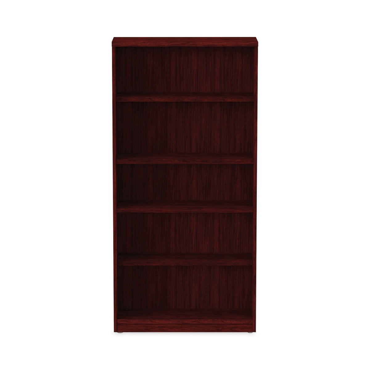 Alera Valencia Series Bookcase, Five-Shelf, 31.75w x 14d x 64.75h, Mahogany