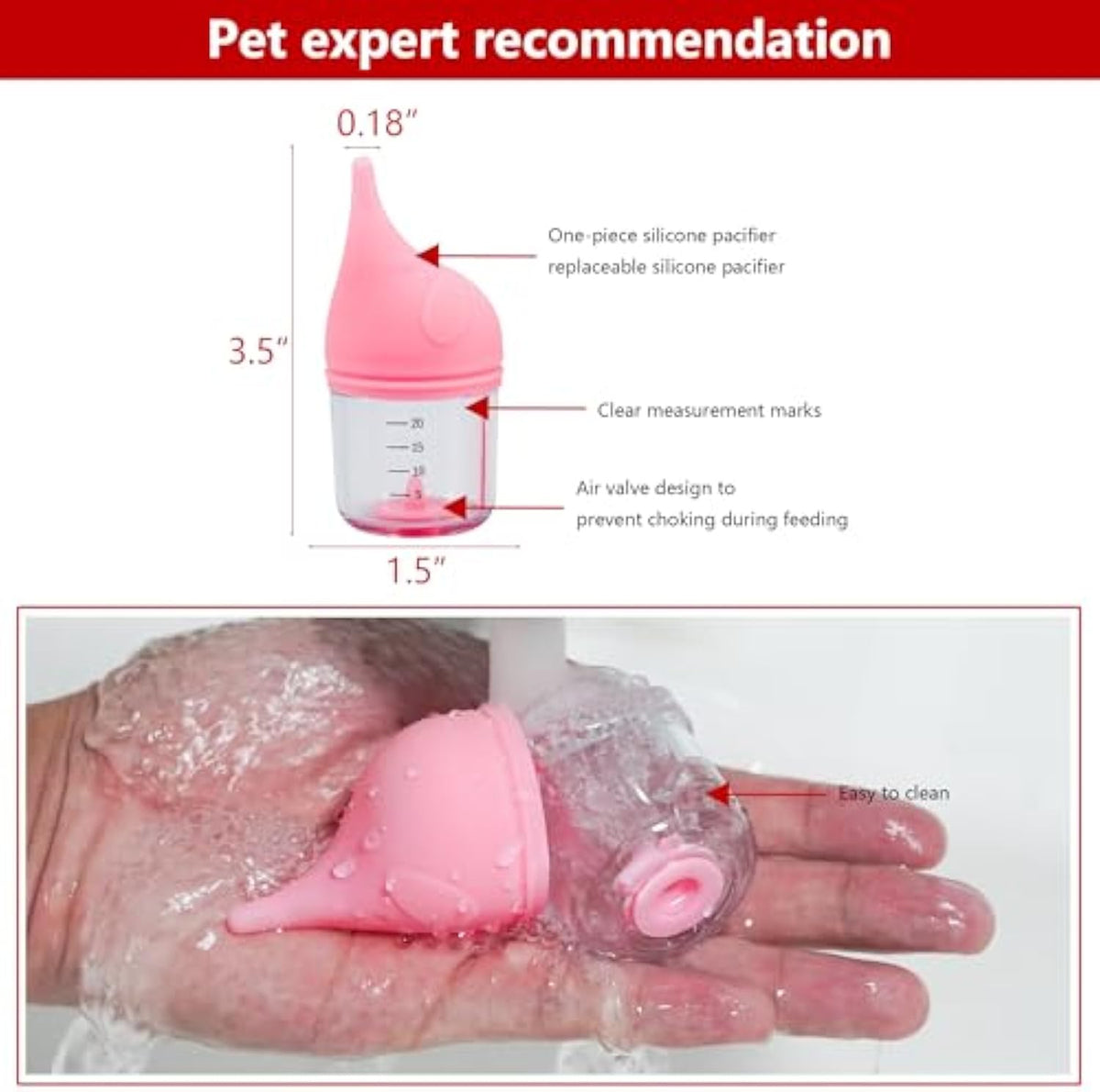 Newborn Pet Nursing Bottle – Kitten & Puppy Feeding Bottle | 20ml & 50ml