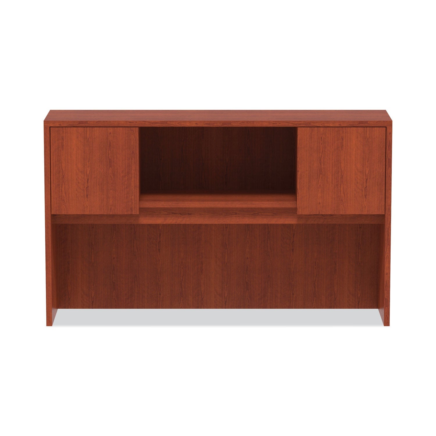 Alera Valencia Series Hutch with Doors, 4 Compartments, 58.88w x 15d x 35.38h, Medium Cherry