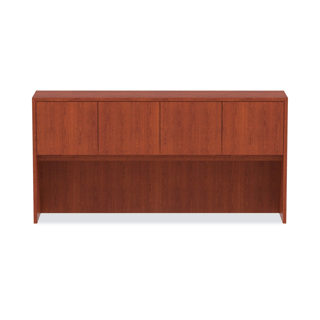 Alera Valencia Series Hutch with Doors, 4 Compartments, 70.63w x 15d x 35.38h, Medium Cherry