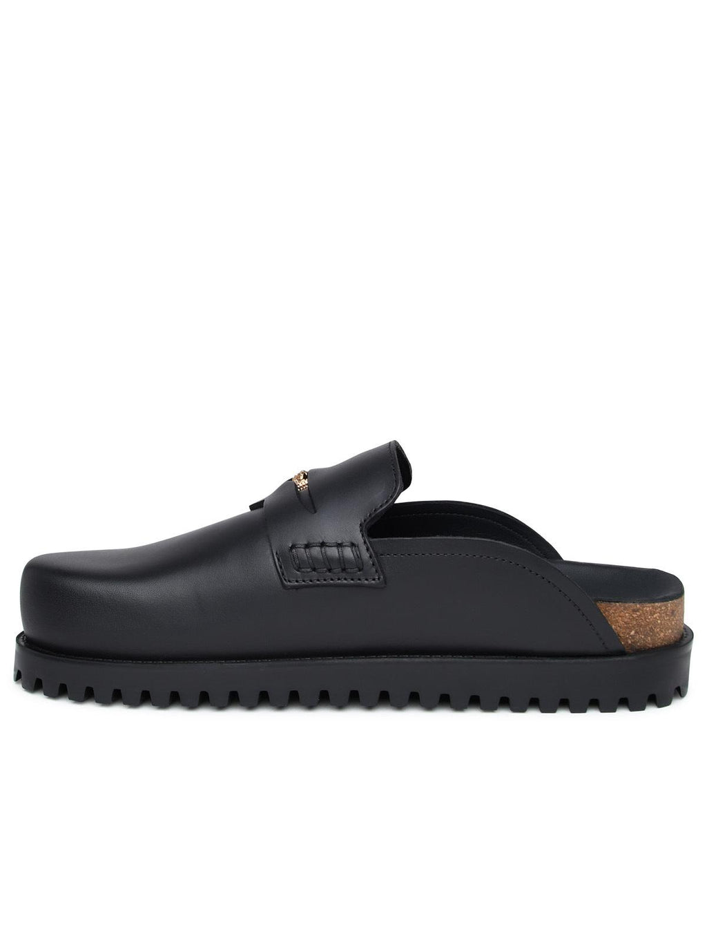 Versace Black Lear Slippers