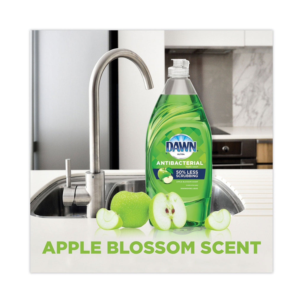 Dawn Ultra Antibacterial Dishwashing Liquid, Apple Blossom Scent, 38 oz Bottle, 8/Carton