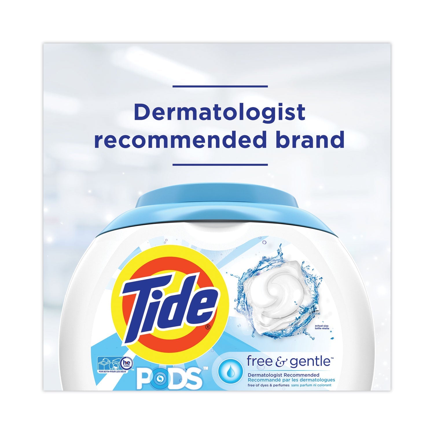 Tide Pods, Unscented, 81 Pods/Tub, 4 Tubs Carton