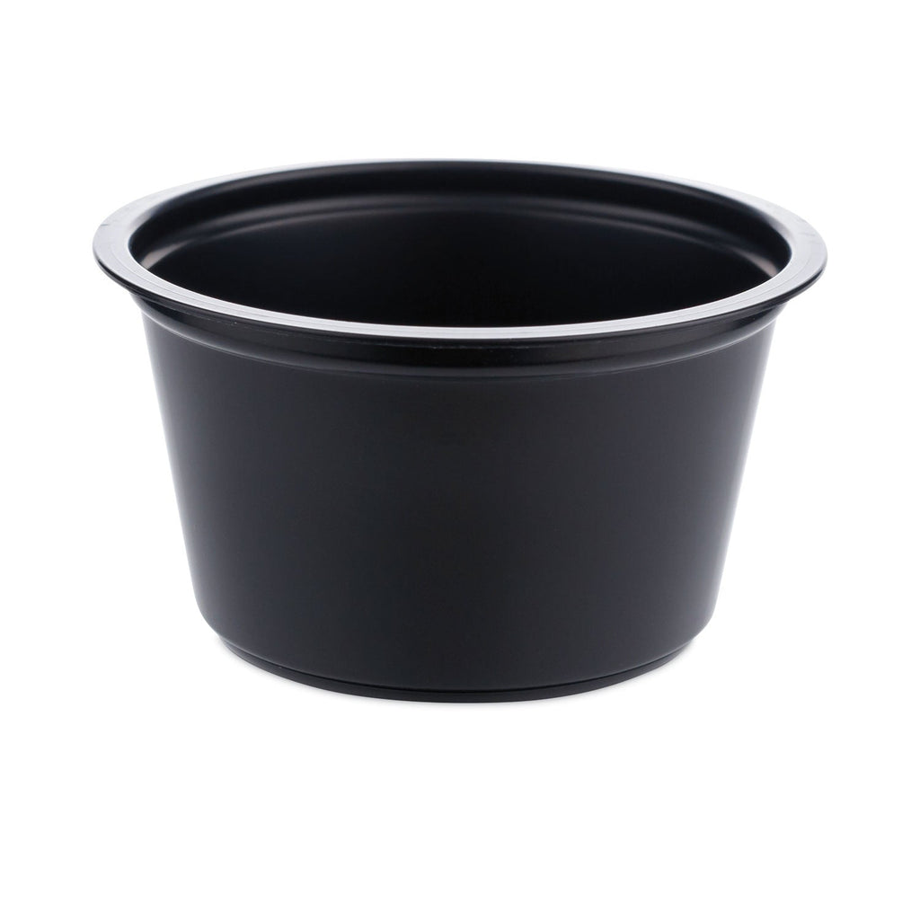 SupplyCaddy Portion Cups, 2 oz, Black, 2,500/Carton