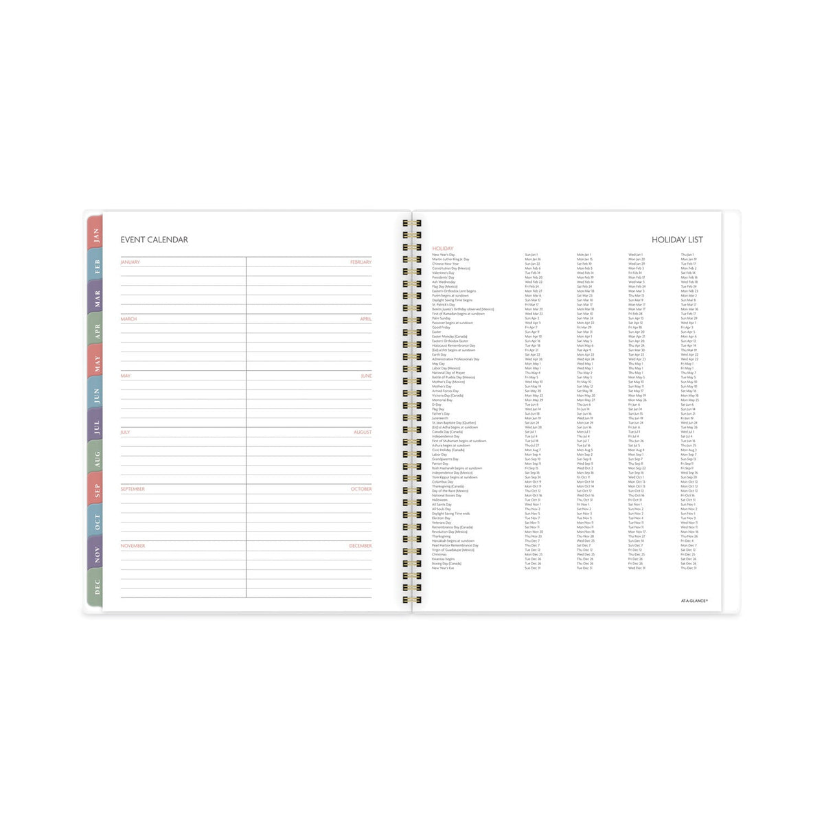AT-A-GLANCE Badge Floral Weekly/Monthly Planner, Badge Floral Artwork, 11x8.5, Blue/Green/Pink Cover, 13-Month(Jan to Jan): 2023 to 2024