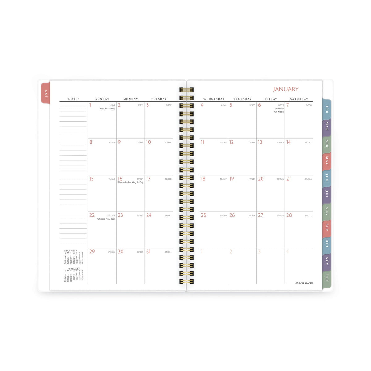 AT-A-GLANCE Badge Hand Drawn Geo Weekly/Monthly Planner, Badge Geo Artwork, 8.5x5.5, Blue/White Cover, 13-Month(Jan to Jan): 2023 to 2024