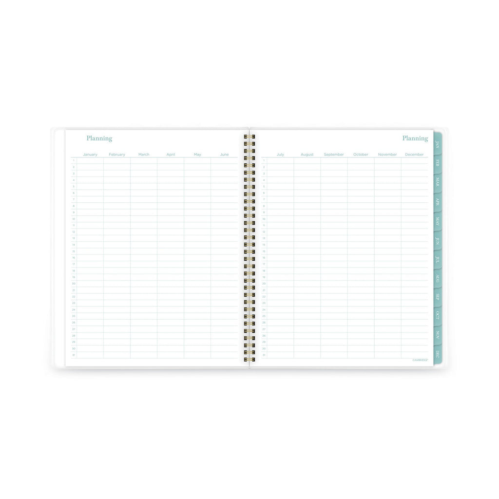 Cambridge Bali Weekly/Monthly Planner, Bali Leaf Artwork, 11 x 8.5, Green/White Cover, 12-Month (Jan to Dec): 2023
