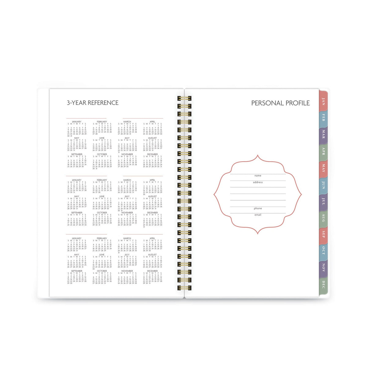 AT-A-GLANCE Badge Hand Drawn Geo Weekly/Monthly Planner, Badge Geo Artwork, 8.5x5.5, Blue/White Cover, 13-Month(Jan to Jan): 2023 to 2024