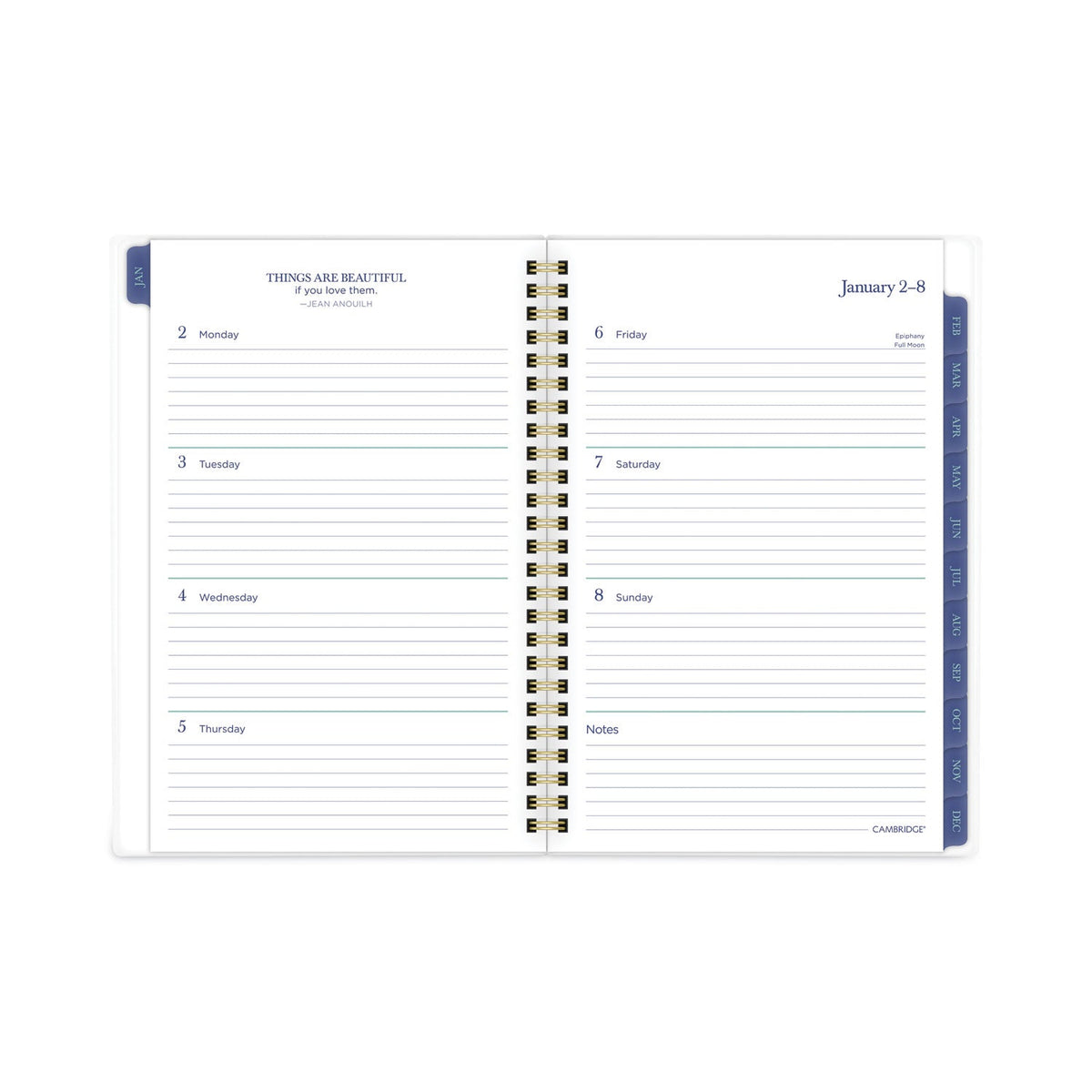 Cambridge Precious Weekly/Monthly Planner, Precious Floral Artwork, 8.5 x 5.5, Blue/Green/Pink Cover, 12-Month (Jan to Dec): 2023