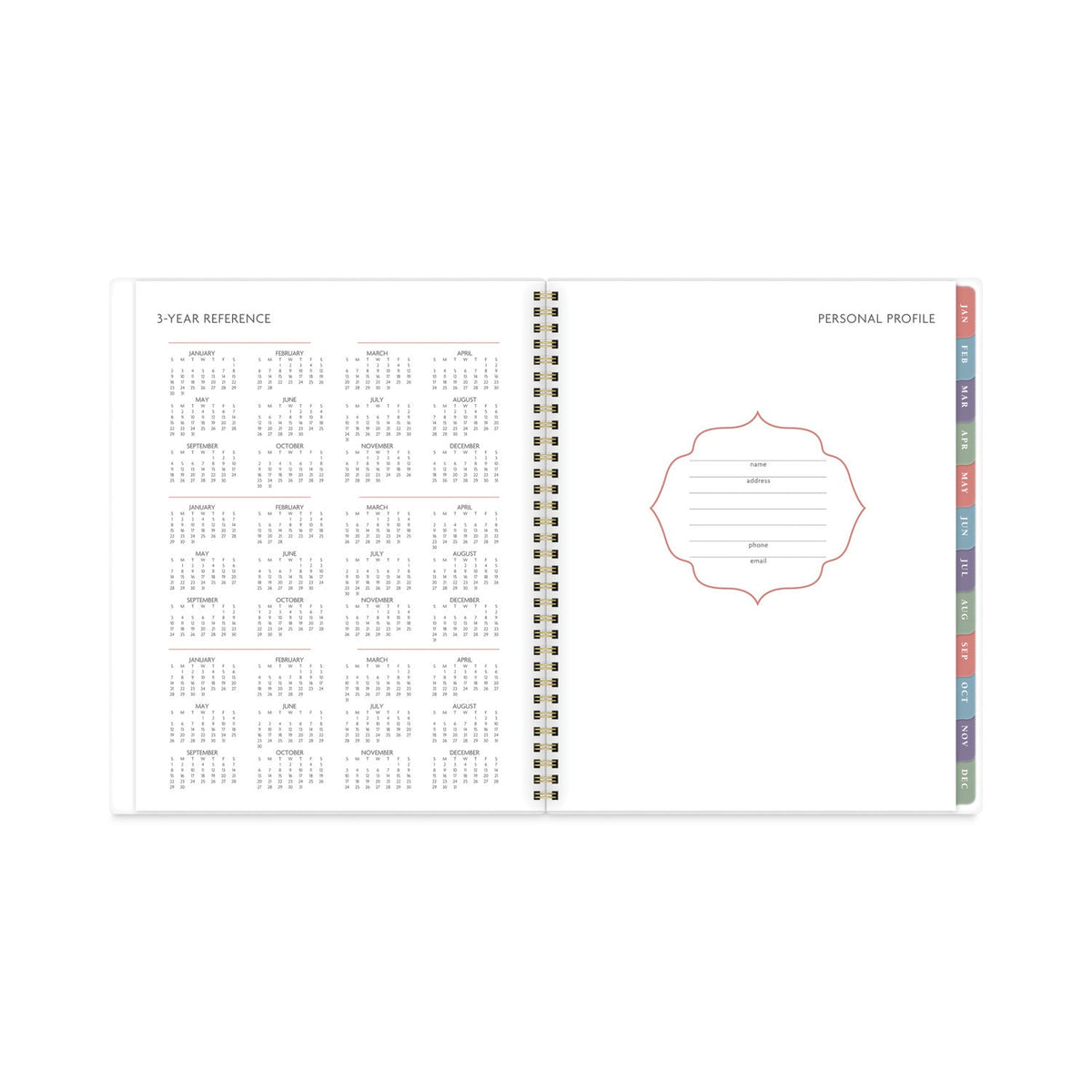 AT-A-GLANCE Badge Floral Weekly/Monthly Planner, Badge Floral Artwork, 11x8.5, Blue/Green/Pink Cover, 13-Month(Jan to Jan): 2023 to 2024