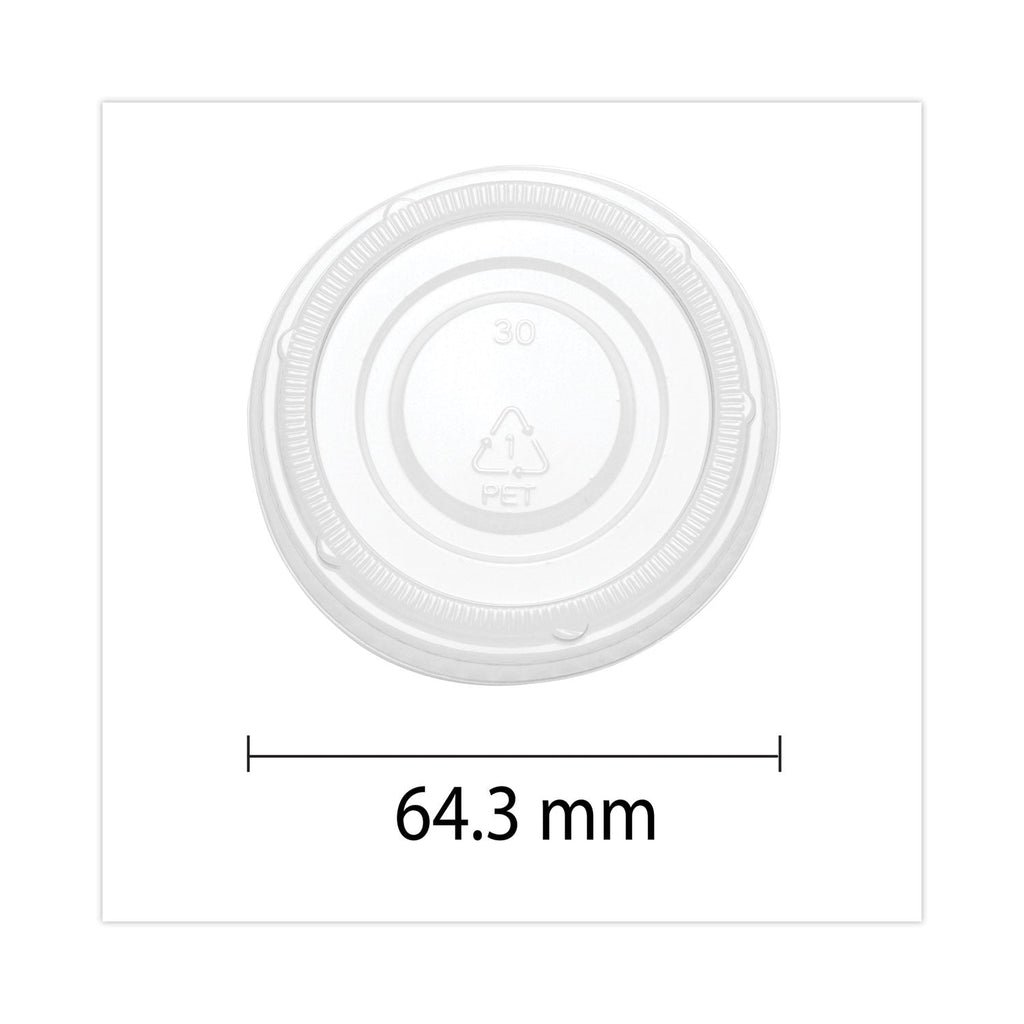 SupplyCaddy Portion Cup Lids, Fits 2 oz Portion Cups, Clear, 2,500/Carton