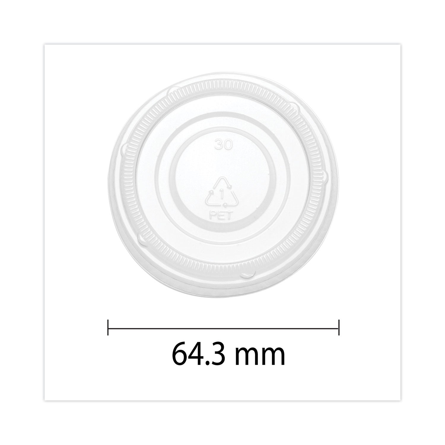 SupplyCaddy Portion Cup Lids, Fits 2 oz Portion Cups, Clear, 2,500/Carton