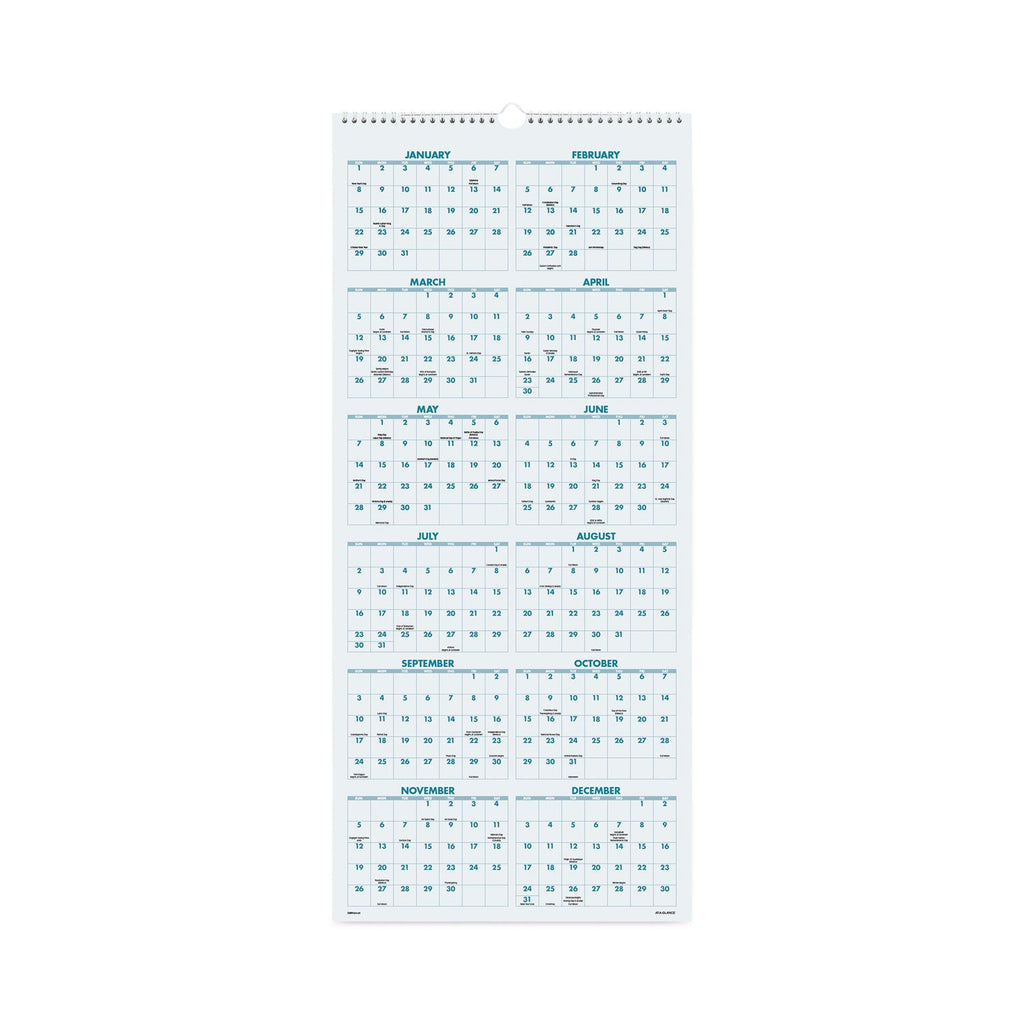 AT-A-GLANCE Scenic Three-Month Wall Calendar, Scenic Landscape Photography, 12 x 27, White Sheets, 14-Month (Dec to Jan): 2022 to 2024
