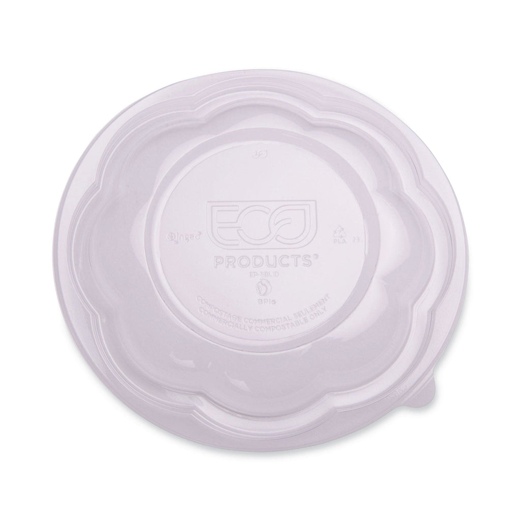 Eco-Products Renewable and Compostable Salad Bowls with Lids, 24 oz, Clear, Plastic, 50/Pack, 3 Packs/Carton