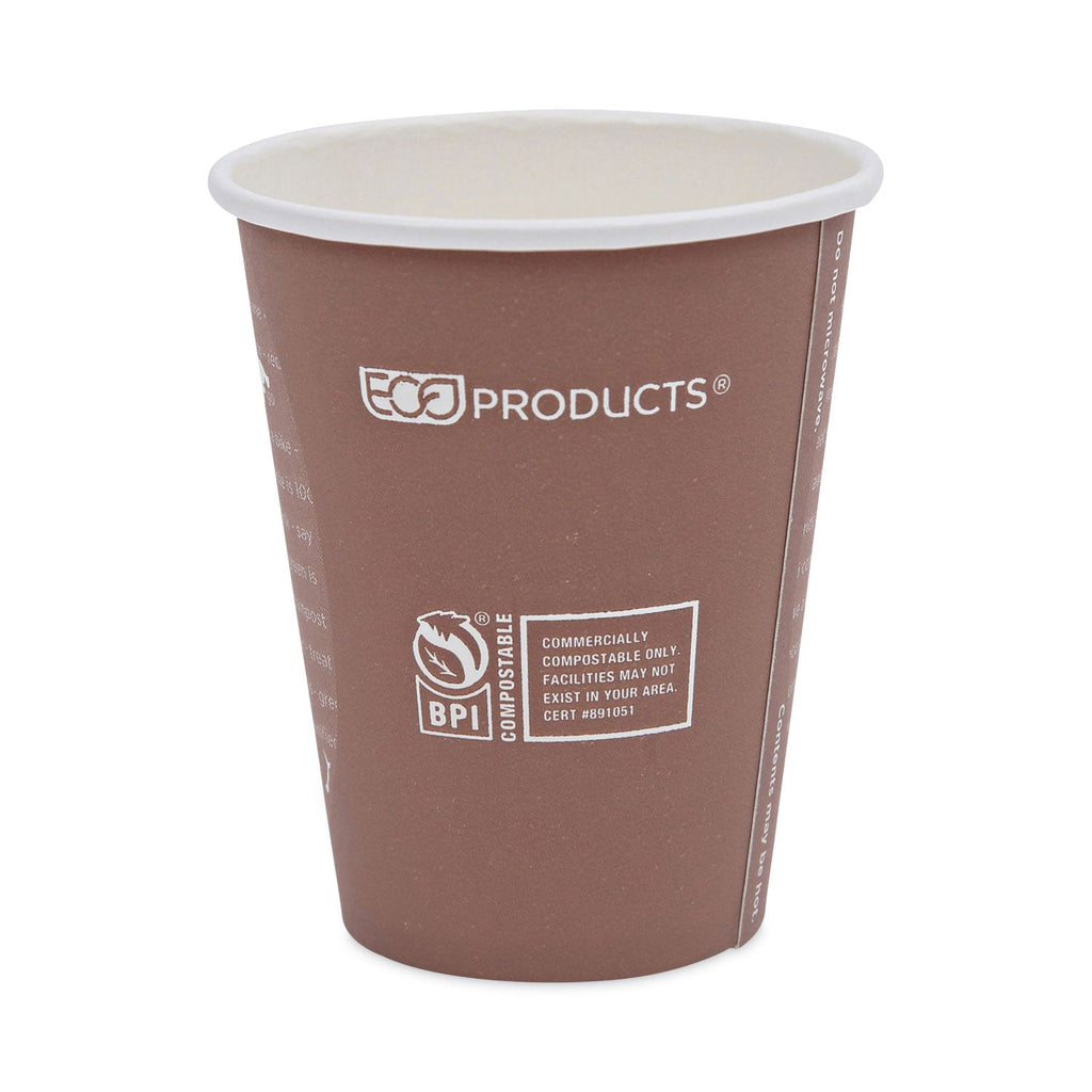 Eco-Products World Art Renewable and Compostable Hot Cups, 8 oz, Plum, 50/Pack