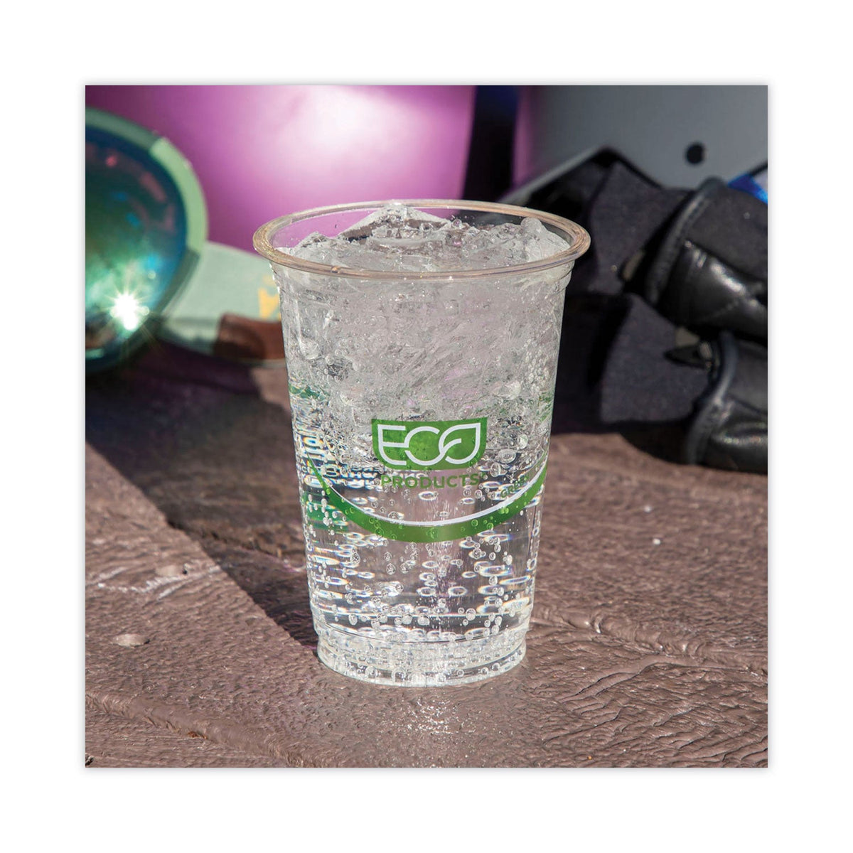 Eco-Products GreenStripe Renewable and Compostable Cold Cups Convenience Pack, 12 oz, Clear, 50/Pack