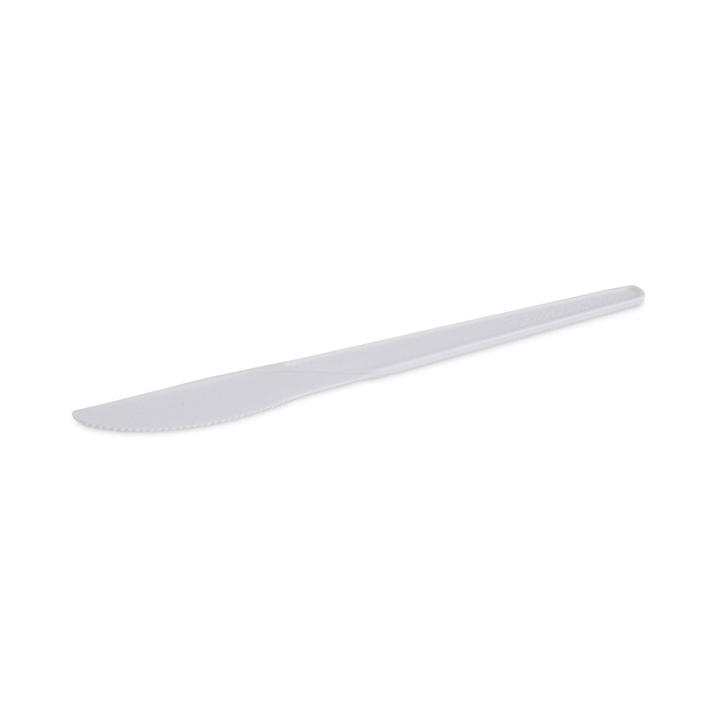 Eco-Products Plantware Compostable Cutlery, Knife, 6", Pearl White, 50/Pack, 20 Pack/Carton