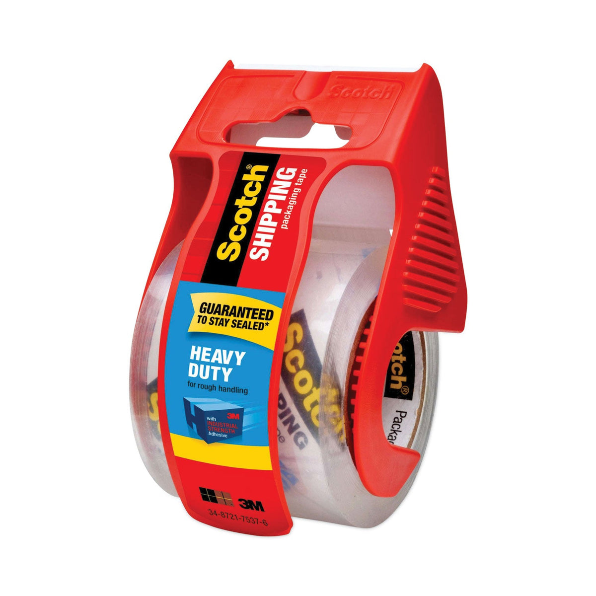 Scotch 3850 Heavy-Duty Packaging Tape with Dispenser, 1.5" Core, 1.88" x 66.66 ft, Clear